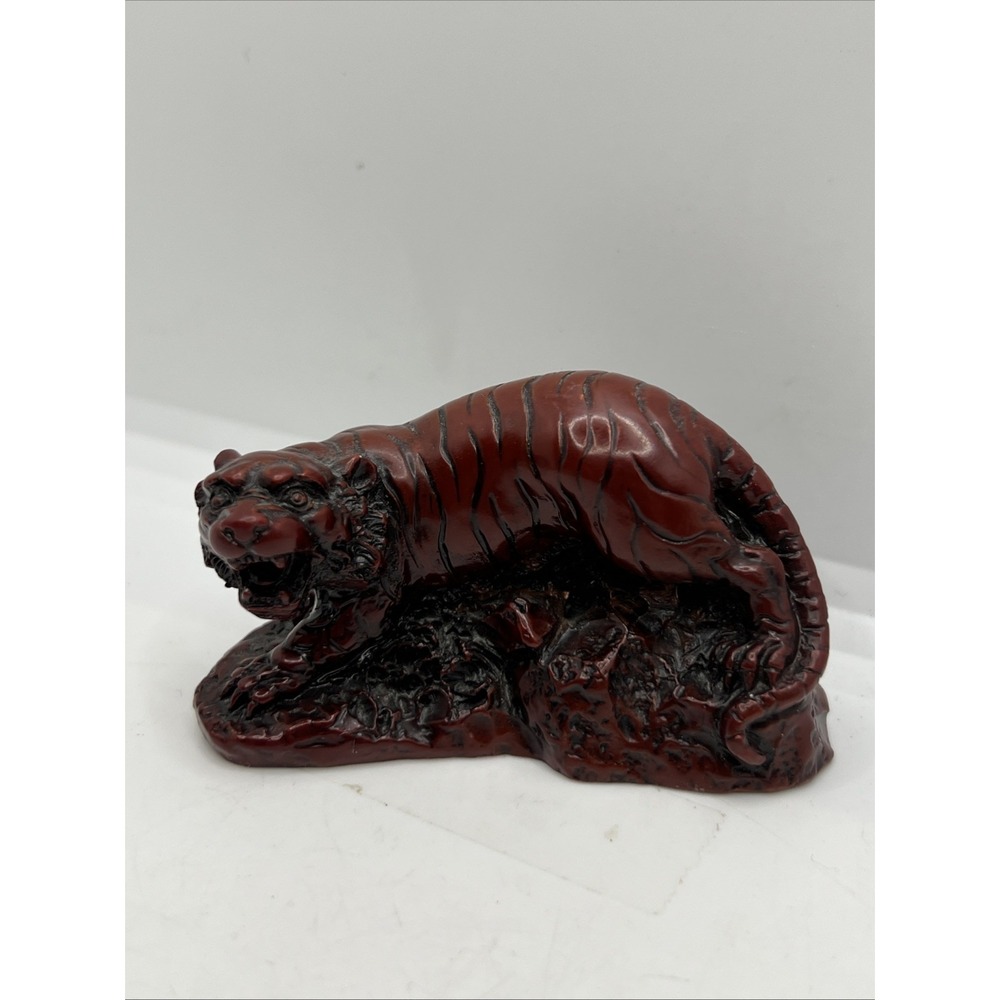 Chinese Horoscope Zodiac Tiger Statue Figurine Feng‎ Shui Animal Redwood Color